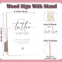 Tattoo Station Sign for Wedding, 8x11" Minimalist Wooden Sign with Stand, Wedding Centerpiece Table Decorations