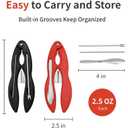 2PCS Crab Crackers and Tools Multifunctional Crab Leg Crackers Efficient Lobster Crackers Sturdy Seafood Crackers and Tools Portable Lobster Crackers and Picks Set Crab Claw Crackers