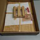 Bamboo Cutting Boards Set with Stand - 3 Piece Charcuterie Board with Handle, Truly Glue Free, Non Toxic Wood Chopping Serving Boards for Kitchen Gift Set - Dishwasher Safe [New 2026 Upgrade], 17"L x 12"W