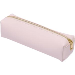 Student Color Pencil Faux Leather Case Bag Storage Cosmetic For School (Pink, Faux Leather)