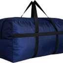 Extra Large Storage Duffle Bag with Zippers and Handles, Big Foldable Duffle Bag for Travel (XX-Large - 42"(L) X 13.5"(W) X 23"(H), Blue)