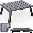 Large Platform RV Step with Cloth Cover and Anti-Slip Surface, 3-Level Adjustable Height, Light Aluminum Folding Step Stool, Supports Up to 1,000 lb - Ideal for RV and Multi-Use Scenarios
