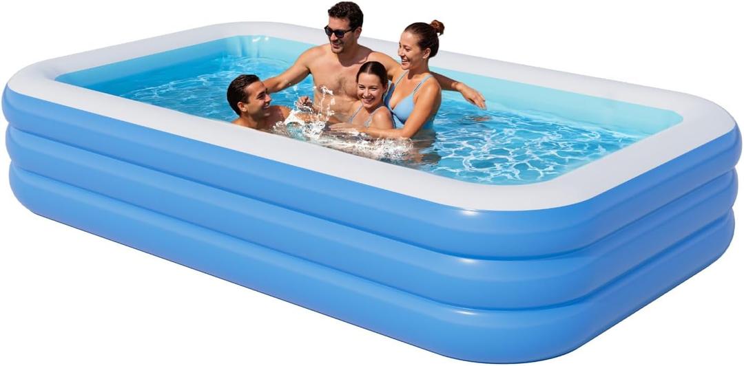Inflatable Pool for Adults, 103" x 65" x 22" Blow Up Pools, Rectangular Family Swimming Pool
