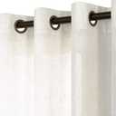 78 Inch Long Linen Window Treatments Sheer Curtains for Living Room 2 Panels Set,Bronze Grommet Boho Farmhouse Natural Flax Light Filtering Curtain Drapes for Bedroom 52x78 in Length,Cream Ivory