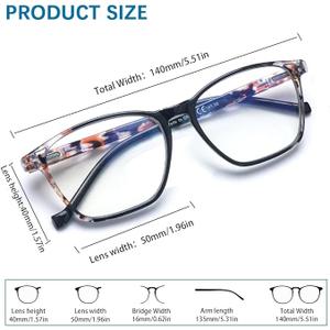 STASTEND 2 Pack Progressive Multifocus Reading Glasses Blue Light Blocking Multifocal Readers for Women (multicolour, 1.25, multiplier_x)
