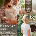 3 Pack Womens Maternity Shirts Summer Short Sleeve Ribbed Pregnancy Clothes Trimesters or Postpartum Cotton Tees (S)