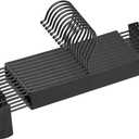 10 Pack Pants Skirt Hangers  NORTHERN BROTHERS Black Plastic Hanger with Clips  Adjustable, Non Slip, Space Saving  for Pants, Skirts, Shorts, Jeans