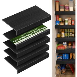 5 Pack 24x12in Wire Shelf Cover for Pantry, Closet, Kitchen – Waterproof PVC Wood-Look Wire Rack Covers for Shelves, Multiple No-Tool Installation, 24x12x2in