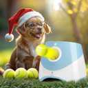 Automatic Dog Ball Launcher for Small Dogs Dog Ball Thrower Fetch Machine - Indoor Outdoor Interactive Toy with 3 Mini Tennis Balls 2 Inch