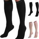 Doc Miller Compression Socks, 30-40 mmHg Medical Grade Closed Toe Socks for Circulation, Shin Splints, Varicose Veins, Calf Recovery - Knee High Support for Men & Women - XXX-Large, Plus Size, Black