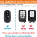 For Honda Key fob Cover with Leather Keychain Soft TPU Full Cover Protection,for 2022 2023 2024 2025 Civic Accord HR-V Pilot CR-V,5-Buttons Key Fob Shell(Red)