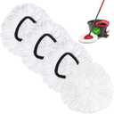 4 Pack Spin Mop Replacement Head Mop Refill Compatible with Oceda Triangle Swivel Mops Microfiber Swivel Mop Refill, Deep Clean, Machine Washable and Easy to Replace (White)