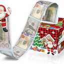 Christmas Money Box for Cash Gift Pull Surprise Christmas Money Holders Cash Gift Boxes Fun DIY Xmas Cash Holders Uniqu Money Ideas for Family Friends Kids Adults Men Women (Red and Black Plaid)