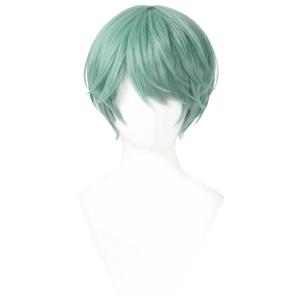 Topcosplay Men's Anime Short Light Green Cosplay Wig Halloween Carnival Party Wig