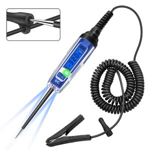 Upgraded 3-72V Automotive Circuit Tester with Voltmeter, Heavy Duty LCD Backlight Display Test Light with 140 Inch Extended Wire & Illumination, Bidirectional DC Voltage Tester Electric Light Test Pen