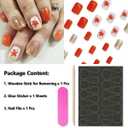 Fall Press on Nails Short Square Fake Nails with Glue Glitter Maple Leaf Acrylic Nails Supply Full Cover Gold Glossy Autumn Leaf False Nails for Women Girls DIY Thanksgiving Nail Decoration