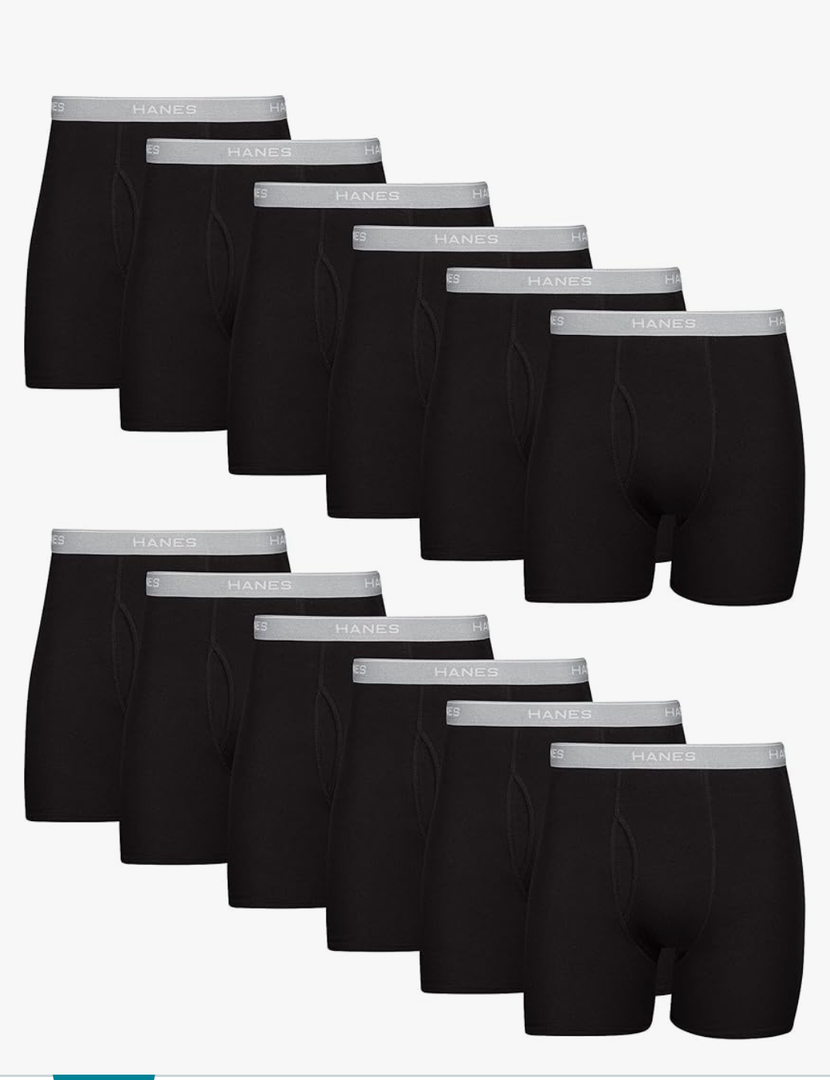 Hanes Men's Boxer Briefs, Cool Dri Moisture-Wicking Underwear, Cotton No-Ride-up for Men, Multi-Packs, XXL