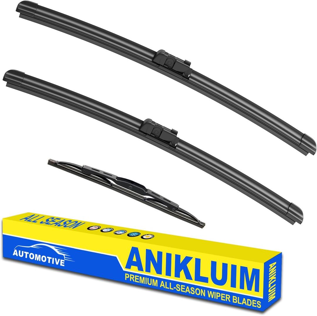 ANIKLUIM 26"+17" Wiper Blades with 12" Rear Wiper Blade Set Replacement for 2010-2016 SRX Windshield Wipers Original Factory Quality (Pack of 3)