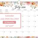 Comix 2026-2027 Wall Calendar, 18 Months Jul 2026 - Dec 2027 Monthly Planner, 120 GSM Thick Paper Lined Blocks, Hanging Calendar for Home Office Classroom, 14 x 11 Inch