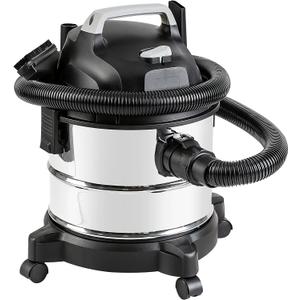 Amazon Basics Wet Dry Vacuum Cleaner, 4 gallon Shop, 3 HP Stainless Steel, Grey/Black