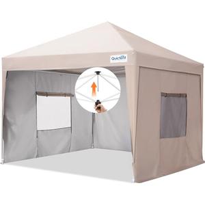 Easy Pop up Canopy Tent 12"x12" with 1 Detachable Window Sidewalls, One Person Setup, Waterproof Outdoor Portable Vendor Event Tent Shelter Enclosed, Wheeled Bag Included