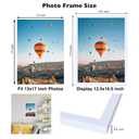 JCJMY 13x17 White Picture Frame Set of 4, Horizontal and Vertical Formats for Wall Hanging, 13 x 17 Wall Gallery Poster Photo Frames with Shatter Resistant Plexiglass, 4 Pack, White