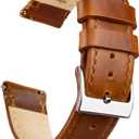 Ritche Leather Watch Strap with Quick Release Pins, 18mm Replacement Watch Band for Men and Women, Fits Smartwatches & Traditional Watches