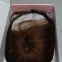 REECHO Hair Toppers for Women Real Human Hair, Seamless Human Hair Toppers with Bangs, 360 3D Cover Clip in Bangs Hair Extensions for Daily Wear, Medium Brown