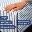 Full Size 4 Piece Sheet Set - Comfy Breathable & Cooling Sheets - Hotel Luxury Bed Sheets for Women & Men - Deep Pockets, Easy-Fit, Soft and Wrinkle Free Sheets - Blue Stripes Oeko-Tex Bed Sheet Set