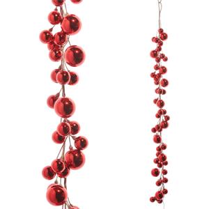 RAZ Imports - 4' Red Plastic Christmas Ball Garland