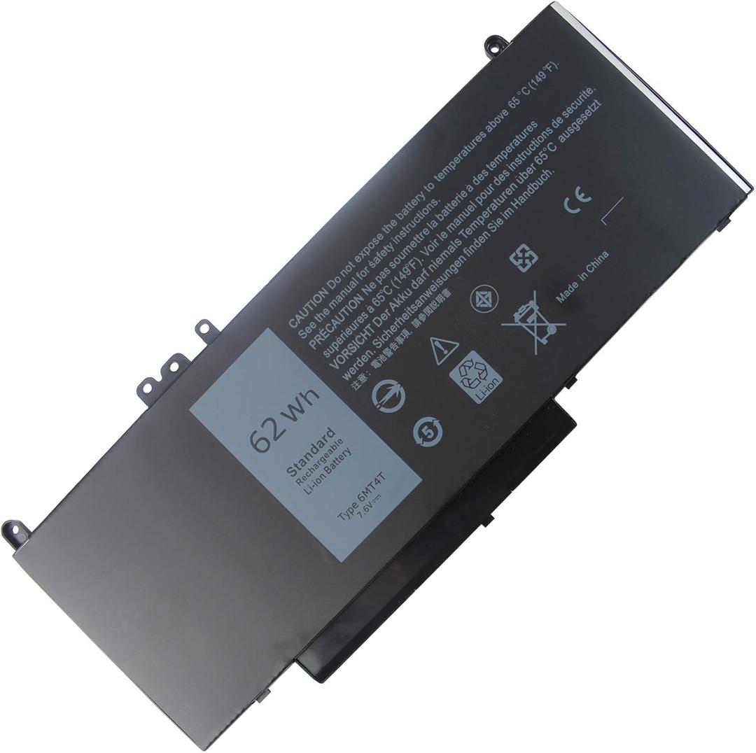 6MT4T E5470 E5570 E5270 62WH Laptop Battery for Dell Latitude 14 5470 15 5570 Precision 15 3510 M3510 Notebook 7V69Y TXF9M 79VRK 0TXF9M 0C1P4 451-BBUN 451-BBTW/BBUP HK6DV P48F P62G K3JK9 535NC