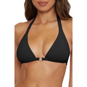 BECCA Women's Standard Color Code Triangle Bikini Top, Adjustable, Tie Back, Swimwear Separates (Large, Black) BECCA Women's Standard Color Code Triangle Bikini Top, Adjustable, Tie Back, Swimwear Separates (Large, Black)