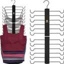 ZEDODIER Tank Top Hanger2 Pack Wooden Bra Organizer for Closet, 12 Storage Capacity, Top 360 Rotation, Hanging Space Saving Hook for Tank Tops, Sport Bras, Camisoles, Lingeries, Black