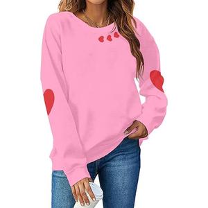 Valentines Shirt Women Love Heart Letter Print Shirts Cute Valentine's Day Long Sleeve Top,XL