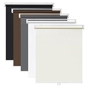 LazBlinds No Tools No Drill Cordless Roller Shades, 100% Blackout Roller Blinds for Windows, Thermal Insulated UV Protection Waterproof Roll Up Window Blinds and Shades, 26'' W x 72'' H