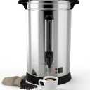 120 Cup Commercial Coffee Urn - 18l Large Capacity Stainless Steel Coffee Maker, Fast Brew/Rapid Extraction with Automatic Temperature Control & Faucet, Food-Grade 304 Hot Coffee/Hot Water Dispenser (608.7 Ounces)