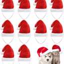 10 Pcs Dog Cat Pet Santa Hat Christmas Pet Costumes Santa Hat Pet Christmas Photo Props for Puppy Kitten Small Cats Dog