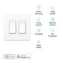 Kasa Smart Dimmer Switch 2-Gang HS220-2, Single Pole, Needs Neutral Wire, 2.4GHz Wi-Fi Light Switch Compatible with Alexa and Google Home, UL Certified, No Hub Required, White