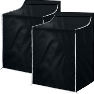 2Pack Washer and Dryer Covers, Portable Washer Cover with Zipper Design Dustproof Waterproof Laundry Covers for Washer and DryerEasy Use Fit for Most Front-loading Machine (2pcs(Black))