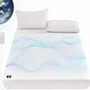 L'AGRATY Grounding Sheets Twin XL Size, 5% Sliver Fiber Fitted Sheets Connected Earth, Deep Pocket(12-16in) Grounding Mattress Cover with Cord(Twin XL, White)