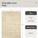 Valenrug Washable Rug 5x7 - Stain Resistant 5x7 Area Rugs for Living Room, Non Slip Backing Printed Rugs for Bedroom, Folable Machine Washable Area Rug (5'x7', Tan)