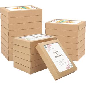 60 Pcs Greeting Card Storage Box,4.5 x 6 x 1 Inch Greeting Card Boxes Kraft Paper Box with PVC Transparent Window Bulk Frame Photo Storage Envelope (Kraft, 4.5 x 6 x 1 Inch) (Brown)