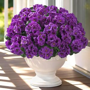16 Bundles Artificial Flowers for Outdoors, Realistic Geraniums Fake Flowers for Decorations, UV Resistant Silk Faux Flowers Plants for Outside Garden Porch Planter Yard Patio Home Decor(Purple)