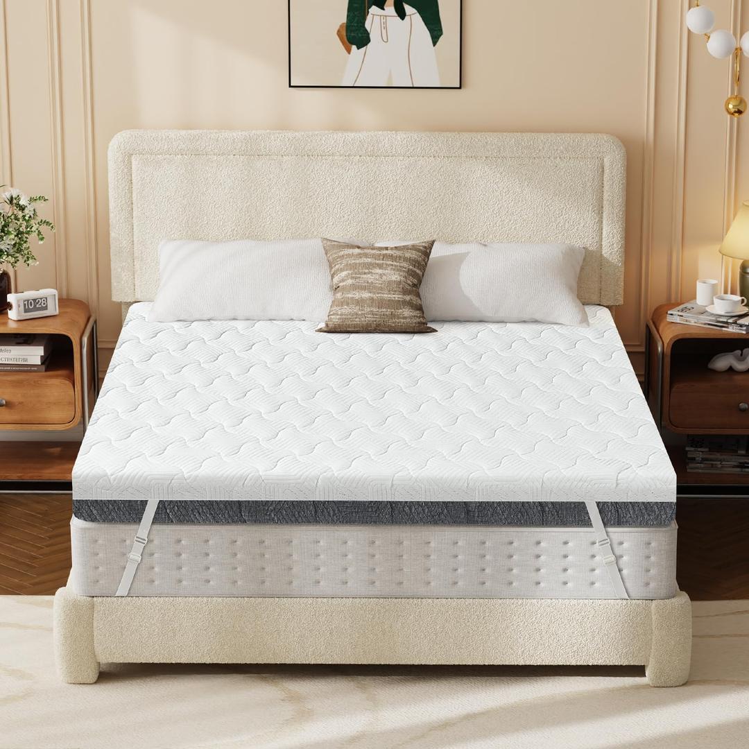 Extra Firm Mattress Topper Twin XL Size 3 Inch, Firm to Extra Firm Dual Sides Flippable Bed Topper for Back Pain, Premier High-Density Bed Topper with Washable Cover,No Smell,CertiPUR-US, 80" x 38"