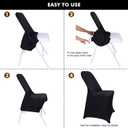 Fixwal 100 Pcs Black Folding Chair Cover, Spandex Stretch Covers Ideal for Wedding, Party, Dining, Business Meeting, Banquet, Universal Fitted Washable Slipcover