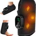 Foot Massager for Neuropathy Plantar Fasciitis Pain Relief, Cordless Heated Vibrating Cloud-Soft Ankle Wrap Feet Massage, Portable 2H Run Time, 6 Heats, 3 Modes, Auto-Off Timer, 1pcs (Blackx1)