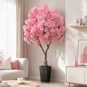 FSOHOI Artificial Cherry Blossom Tree 6FT, Pink Large Fake Plants Indoor