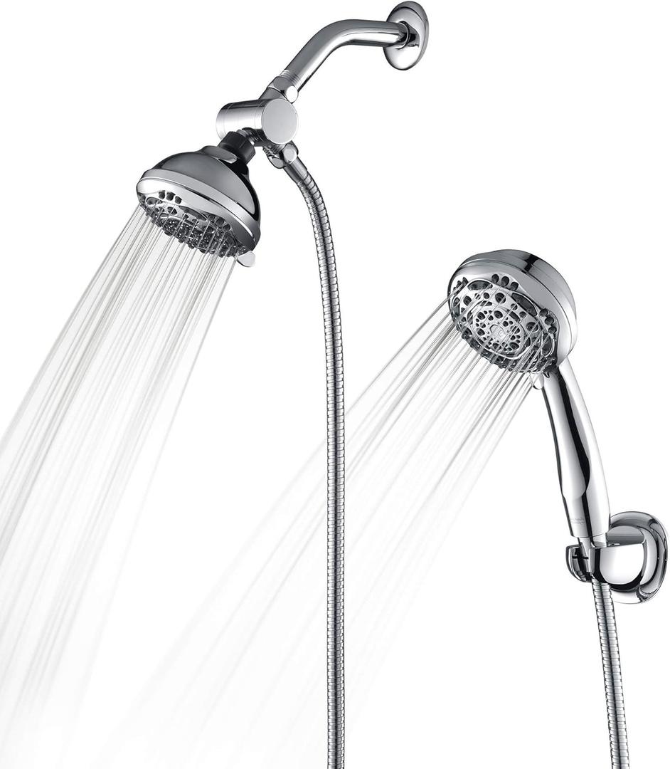 AMAZING FORCE Shower Heads with Handheld Spray Combo, High Pressure Handheld Showerhead with 7 Spray Setting, 2 in 1 Shower Head Stainless Steel Shower Hose, 1.8 GPM AMAZING FORCE Shower Heads with Handheld Spray Combo, High Pressure Handheld Showerhead with 7 Spray Setting, 2 in 1 Shower Head Stainless Steel Shower Hose, 1.8 GPM
