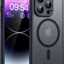 TOCOL Magnetic for iPhone 14 Pro Case, Compatible with Magsafe, Upgraded Full Camera Protection, Drop Protection, Translucent Matte Back Bumper Phone Cover 6.1-Inch (Black)