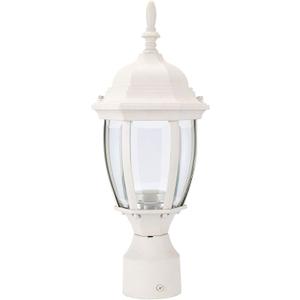 LIT-PaTH LED Outdoor Post Light, 15.6'' Aluminum Waterproof Pole Lantern, 5000K Daylight, 9.5W 800LM, Outside Lamp Post for Yard Driveway Patio, White (1-PK)